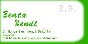 beata wendl business card